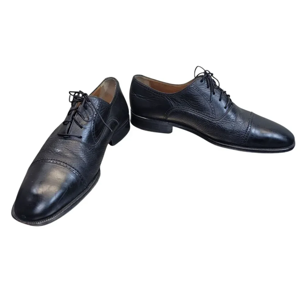 Magnanni Dress Shoes Leather Cap‎ Toe Oxford Black Mens 11 US